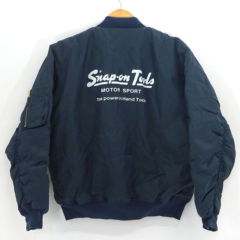 【スナップオン】Snap-on MA-1ジャケット ブラック　Ｌサイズ　希少 三重店】Snap-on｜スナップオン MA-1 フライトジャケット ブルゾン L