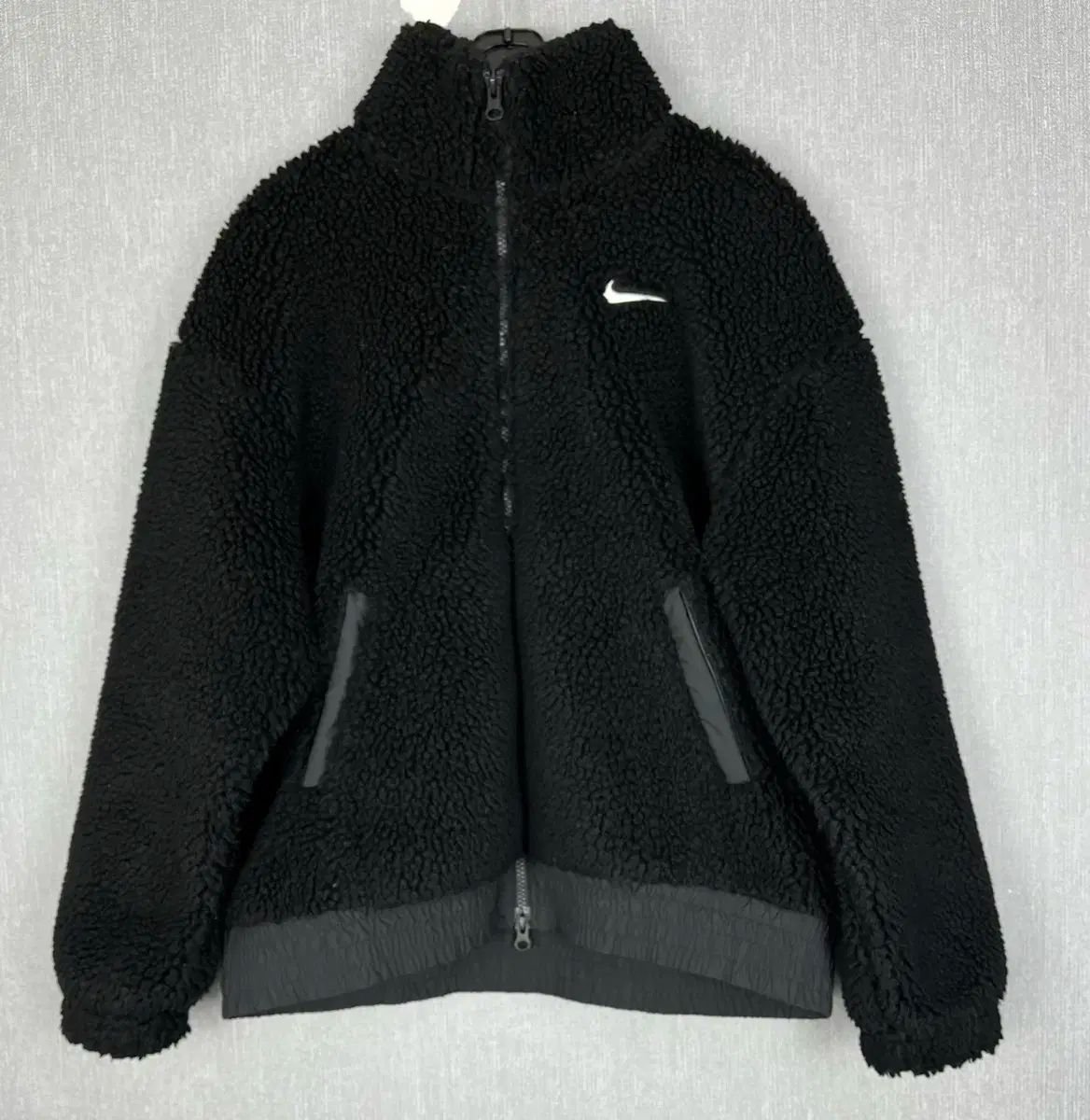 90 NIKE ナイキ スウッシュ ロゴ 刺繡 2ウェイジッパー ボア ジップアップ