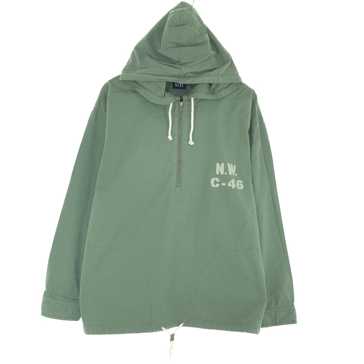 古着 90年代 ギャップ GAP オールドギャップ フード付き ハーフジップ コットンプルオーバー メンズM  ヴィンテージ /eaa442484