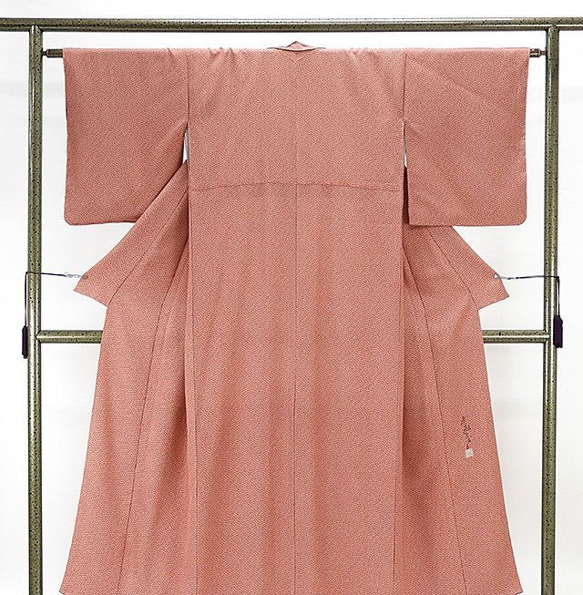 小紋 正絹 染色作家 斉藤三才作 小紋 美品 リサイクル 着物 c0398