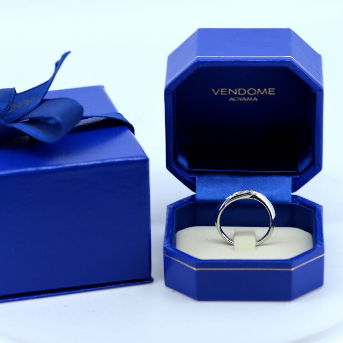 ヴァンドーム青山 Pt ダイヤ リング 0.20ct リュバン 定価18万 ヴァン