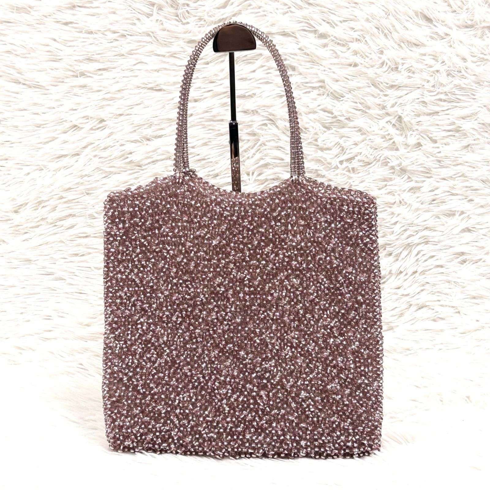 ANTEPRIMA スクエア ワイヤー ハンドバッグ ピンクシルバー