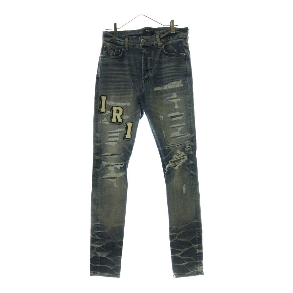 AMIRI (アミリ) デニム アミリパッチ クラッシュ加工 インディゴ