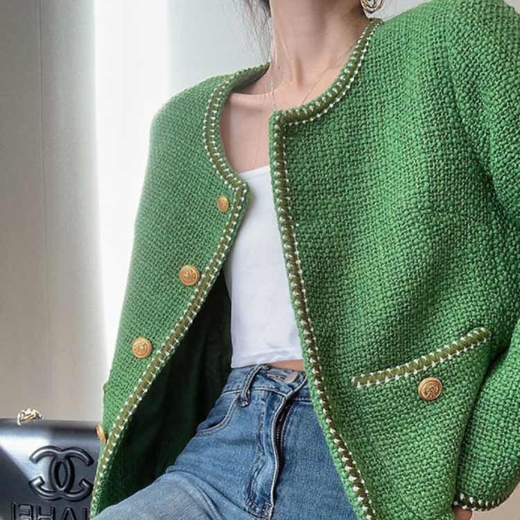 ジョセフ JOSEPH ノーカラーサマーツイードジャケット eunoia summer