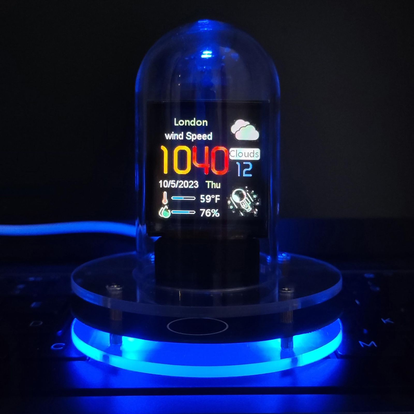 ニキシー菅 真空管時計 LEDライト付き BRIMFORD ニキシー管 時計 IPS