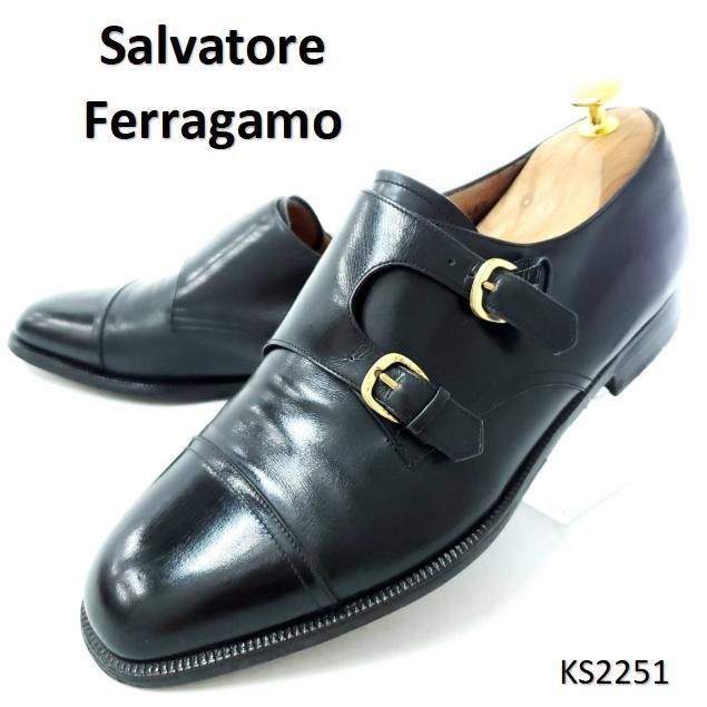 サルヴァトーレフェラガモ　激レア　ダブルモンク　ストレート　トラメッザ サルヴァトーレフェラガモ 激レア ダブルモンク ストレート