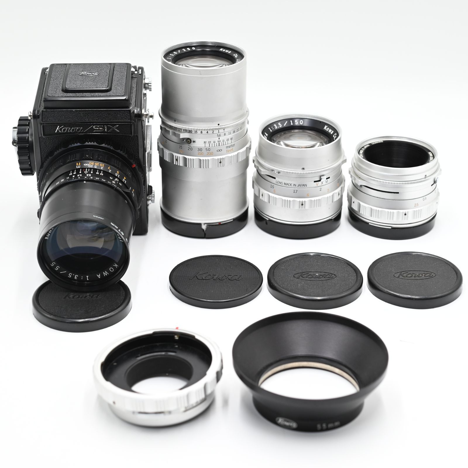 極上品】Kowa six コーワ シックス レンズ4本付き（55mm/f3.5 85/F2.8 150mm/f3.5 250mm/f5.6)  #1545 - メルカリ