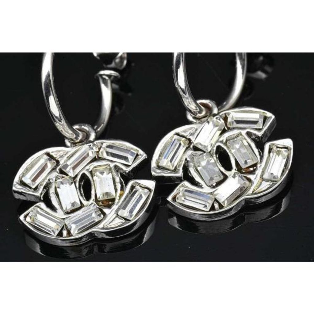 シャネル CHANEL ココマーク スクエア ラインストーン ピアス