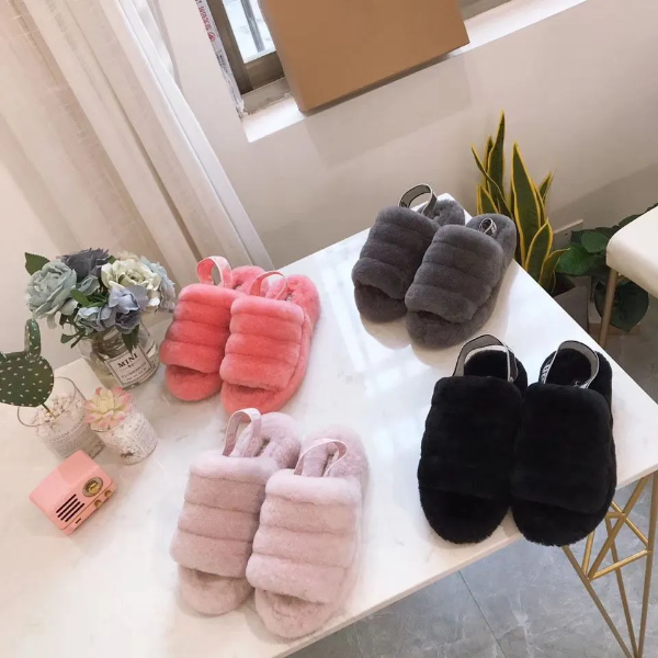 【9月末より順次発送予定】アグ UGG フラッフ イヤー スライド  サンダル UGG アグ サンダル ムートン フラッフ イヤー スライド レディース WOMENS FLUFF YEAH SLIDE ブラック チャコール