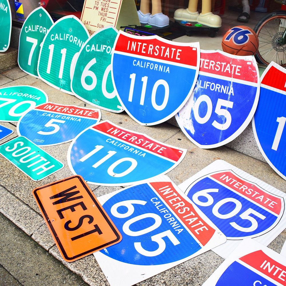 interstate carifornia 5 アルミ看板 interstate carifornia 5 アルミ看板