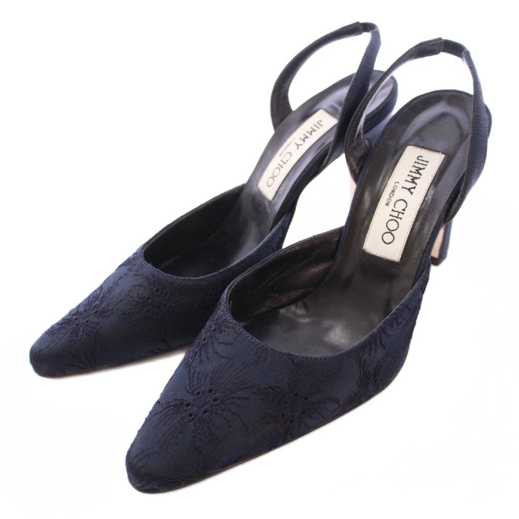 希少】ジミーチュウ サレサ ネイビー 紺 サイズ36 ヒール0.5cm 希少