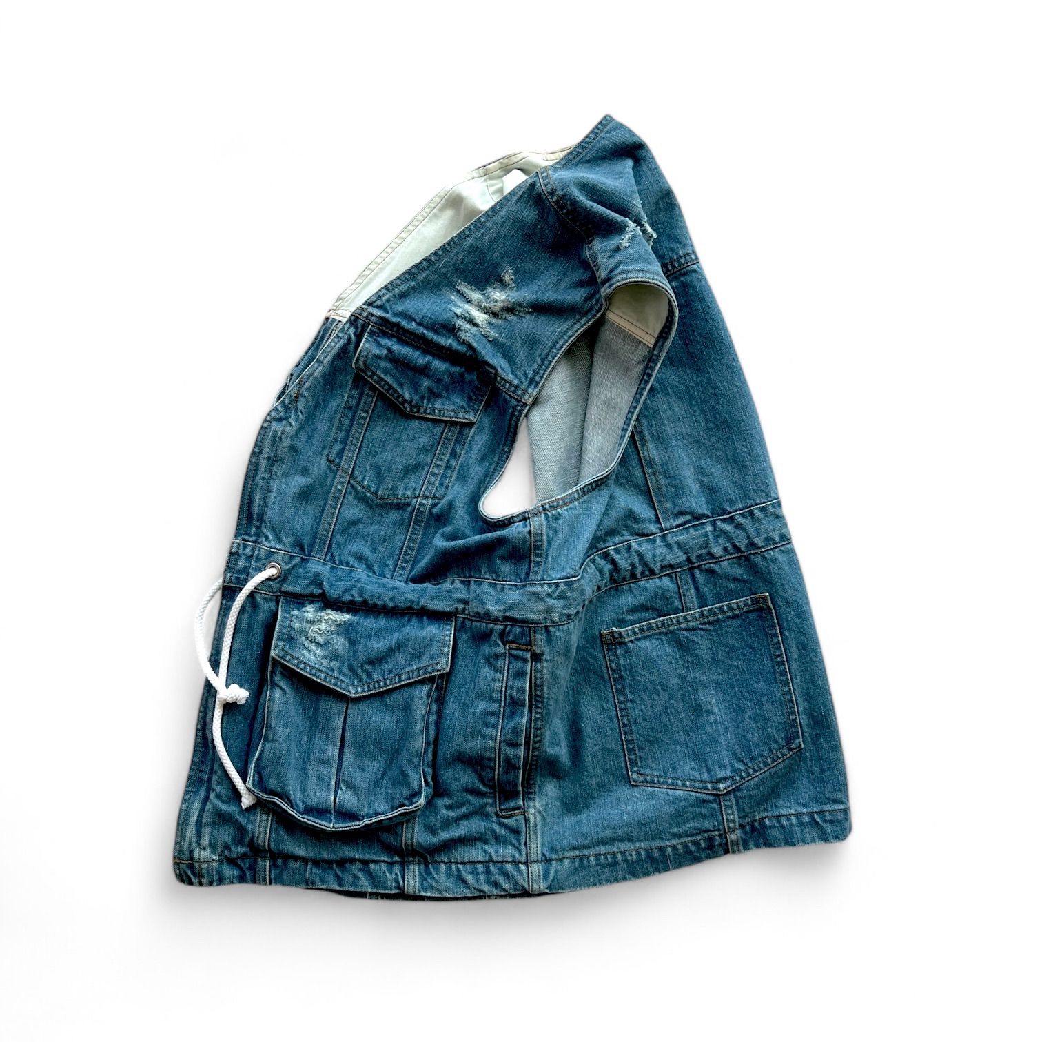 BELPER ベルパー DENIM VEST ダメージ加工デニムベスト(INDIGO) - メルカリ