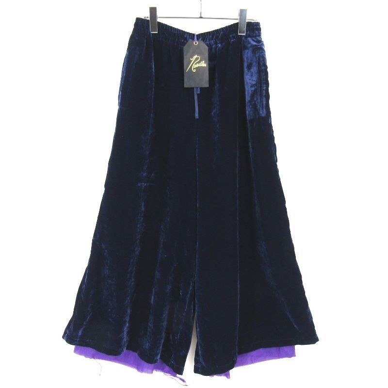 Needles ニードルズ Kung-Fu Pants DI342 カンフーワイドパンツ ベロア ウィメンズ レディース ネイビー 2 65008602