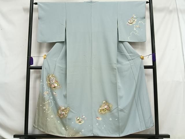 平和屋着物□訪問着 地紙草花文 金彩 正絹 逸品 AAAV4085es
