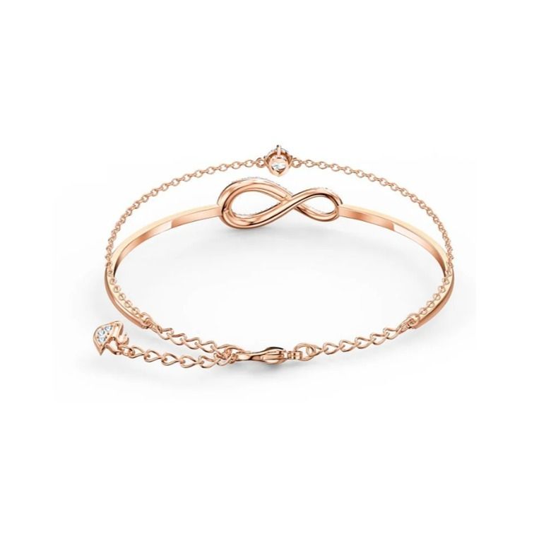 SWAROVSKI インフィニティ 2連 バングル ブレスレット スワロフスキー インフィニティー ブレスレット バングル」の