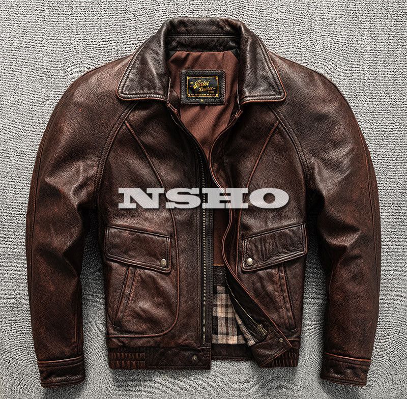 高品質 メンズ レザージャケット カウハイド 牛革 ヴィンテージ加工