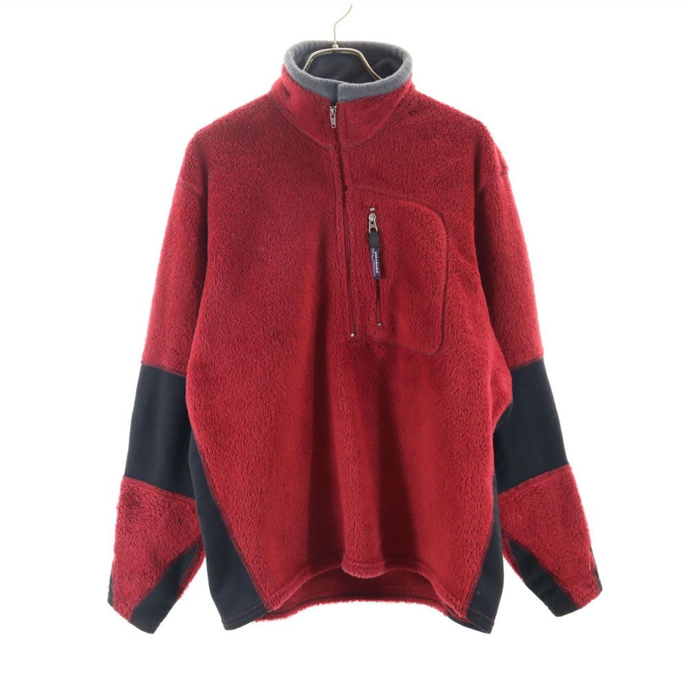 パタゴニア アウトドア 長袖 ハーフジップ フリースジャケット M レッド patagonia プルオーバー ポーラテック メンズ
