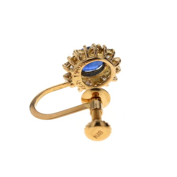 18金 イヤリング サファイア K18YG イエローゴールド イヤリング