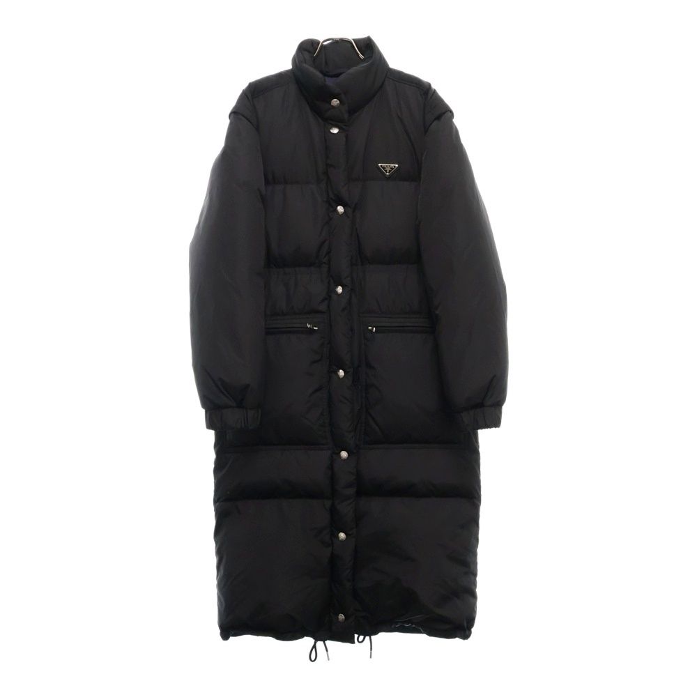 PRADA プラダ Re-Nylon リナイロン トライアングルロゴ ロングダウンジャケット 292132 S232 1WQ9 ブラック レディース