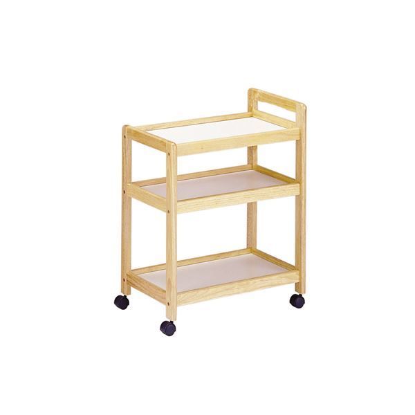 木製 キッチンワゴン/キッチン収納  幅585×奥行340×高さ740mm キャスター付き 〔台所〕 組立品