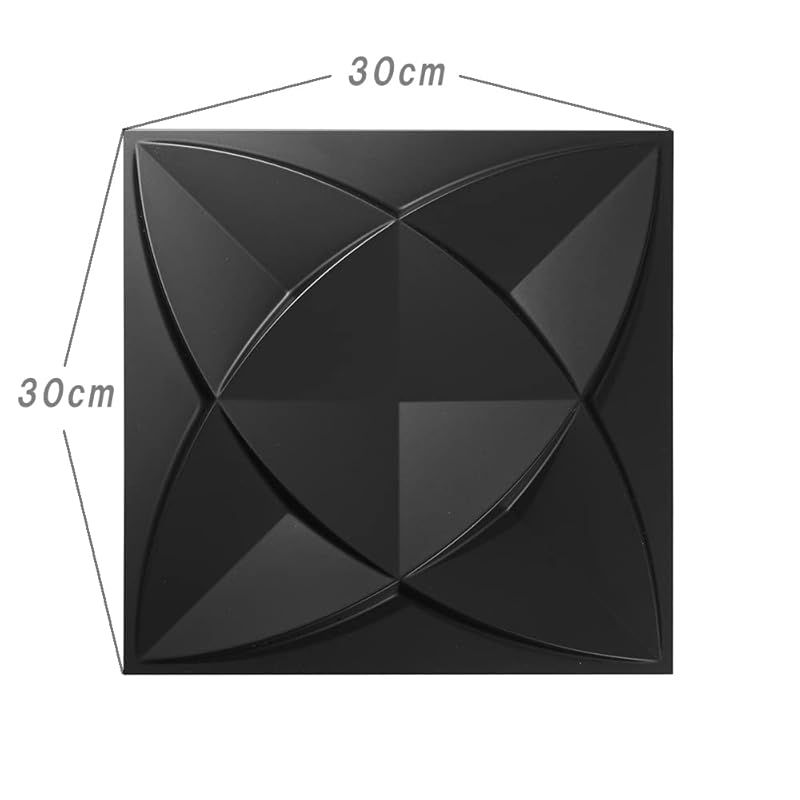 ISL 3Dウォールパネル(PVC製・難燃仕様) リンクサークル(スモール)・マットブラック 30cm&times;30cm 12枚セット 0
