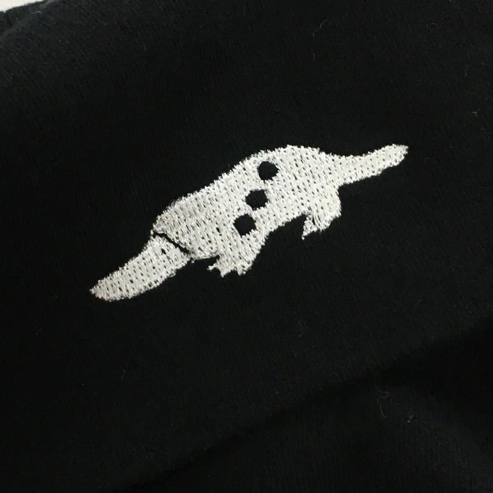 超 ラフアンドスウェル 長袖ハイネックシャツ 黒×白 フロントロゴ メンズ L ゴルフウェア モデル rough＆swell WHITEMONARCHHOTEL_COM