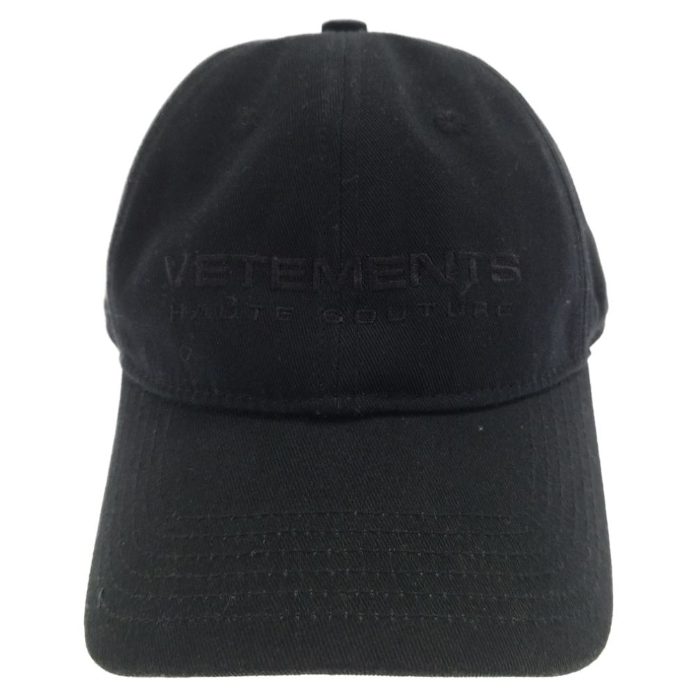 VETEMENTS (ヴェトモン) All Black Logo Haute Cap オールブラックロゴ