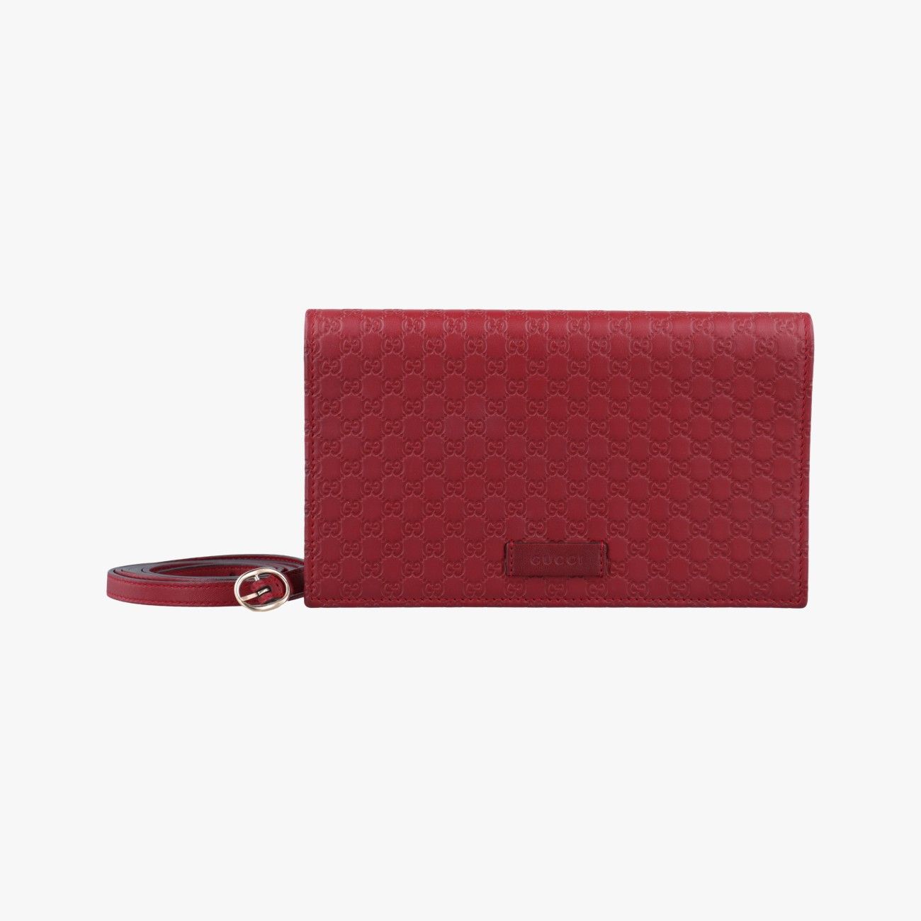 グッチGucciマイクログッチシマ レッド レザー 466507