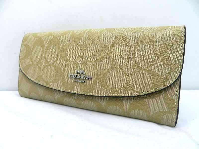 s24g-769x【中古】COACH ｺｰﾁ ｼｸﾞﾈﾁｬｰ 長財布 F52601 ﾍﾞｰｼﾞｭ ﾋﾟﾝｸ - メルカリ