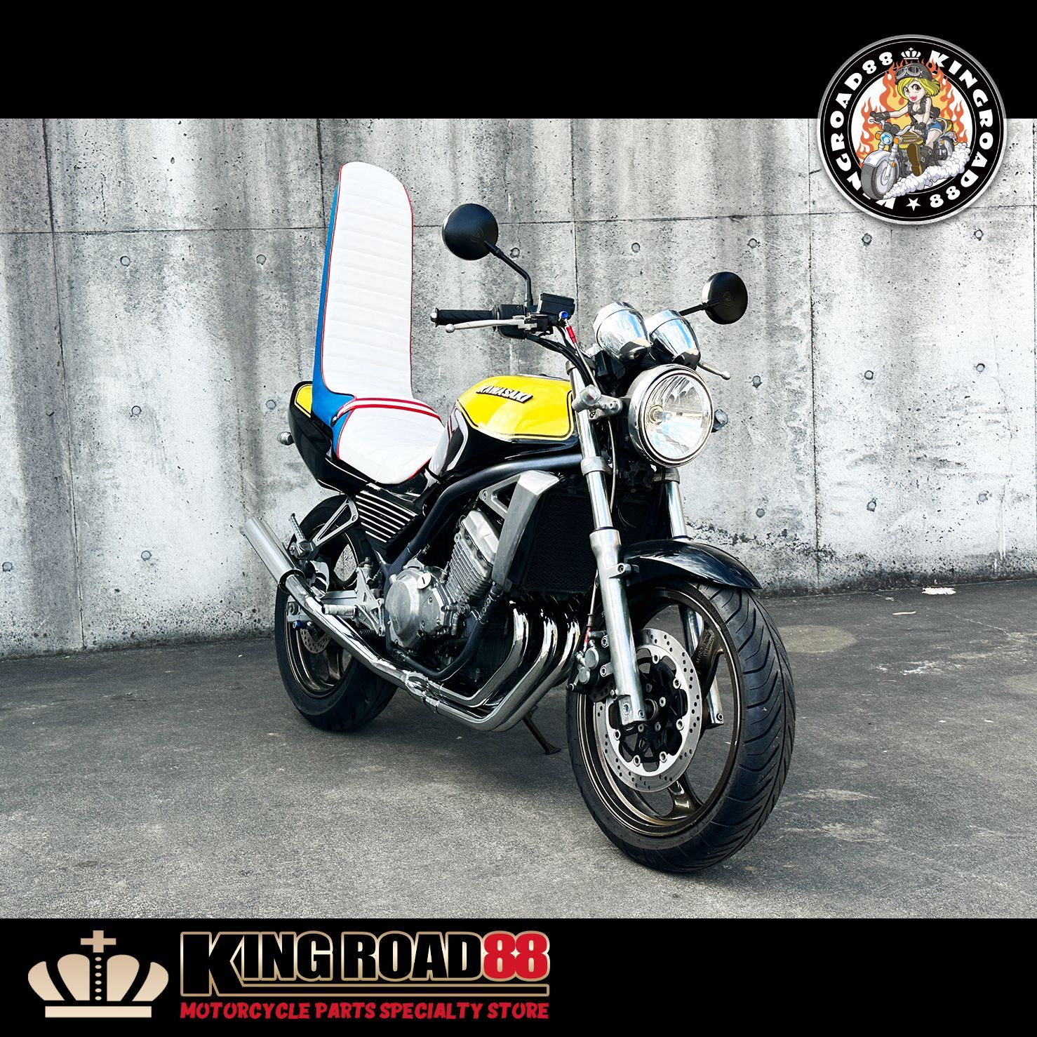 カワサキ バリオスⅠ型 ZR250A ☆ KingRoad88 / ３段シート / ホワイト