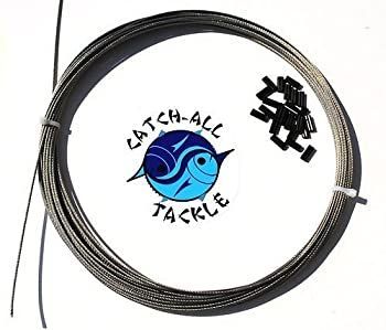 49ストランドケーブル ブライト7x7ステンレススチールキット 30フィート 270ポンド 1.2mm 10本付き 1.3mmクリンプ付き