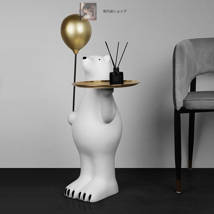 ホッキョクグマのオブジェ トレイ付き