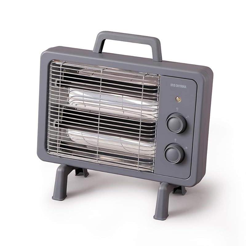 アイリスオーヤマ 電気ストーブ 速暖 転倒時電源OFF 400W|800W 2段階切替 ブラックコートヒーター IEHDB-800-H グレー 0