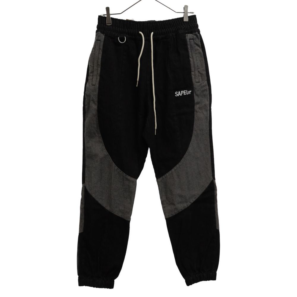 ［新品未使用】サプール　デニム　トラックパンツ ブラック A0021-177 SAPEur (サプール) DENIM TRACK PANTS デニムトラックパンツ