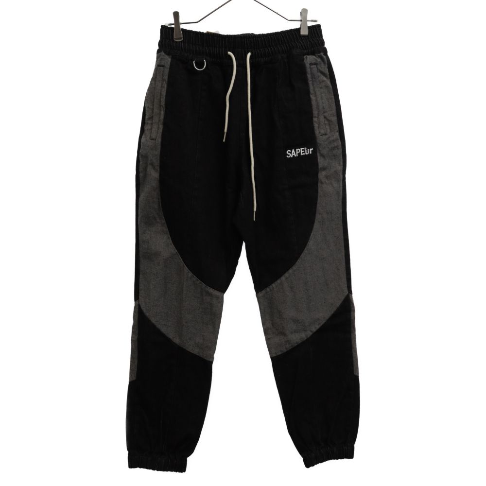 SAPEur (サプール) DENIM TRACK PANTS デニムトラックパンツ ブラック A0021-177 - メルカリ