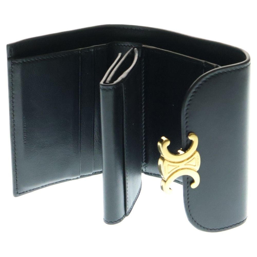 【箱付き】セリーヌ 三つ折り財布 ウォレット トリオンフ 金具 CELINE CELINE】セリーヌ トリオンフ 3つ折り コンパクト財布 (CELINE