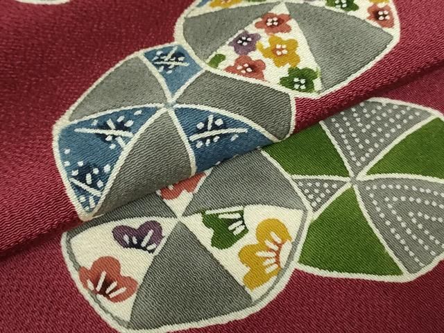 平和屋着物○人間国宝 芹沢圭介一番弟子 下平清人 九寸名古屋帯 花鞠文  