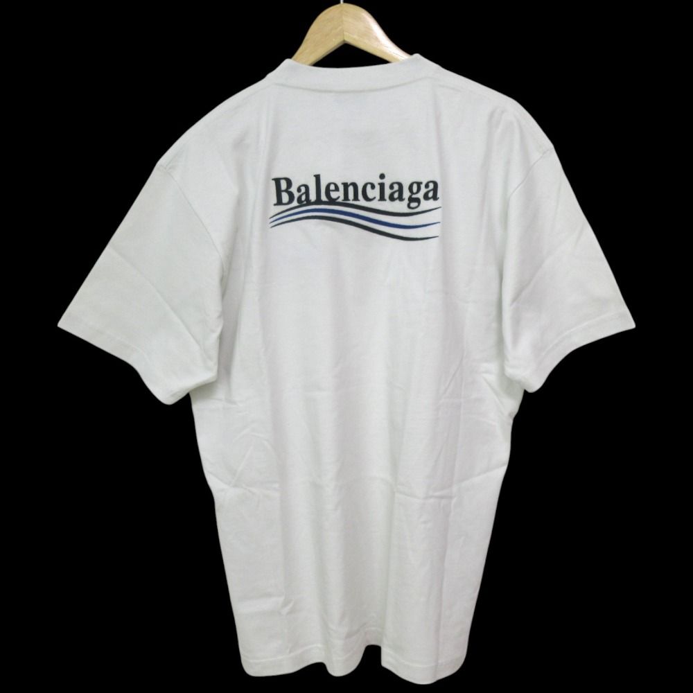 美品 21SS BALENCIAGA バレンシアガ キャンペーンロゴ刺繍 半袖 T