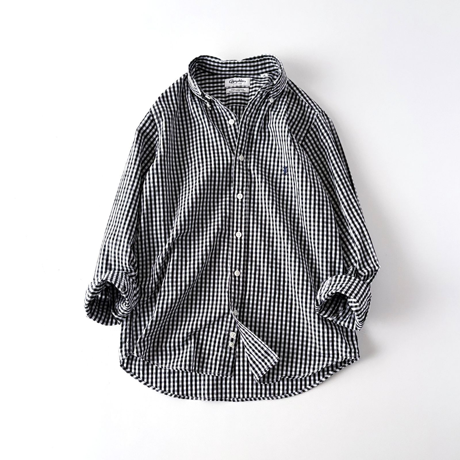 極美品 / Gymphlex ジムフレックス / B.D. SHIRT L/S ギンガムチェック 