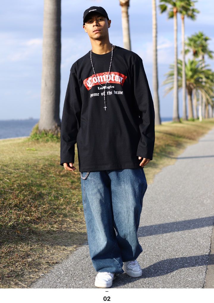 ACE FLAG 上下セット 長袖 ブランド ロンT デニム ロングパンツ メンズ