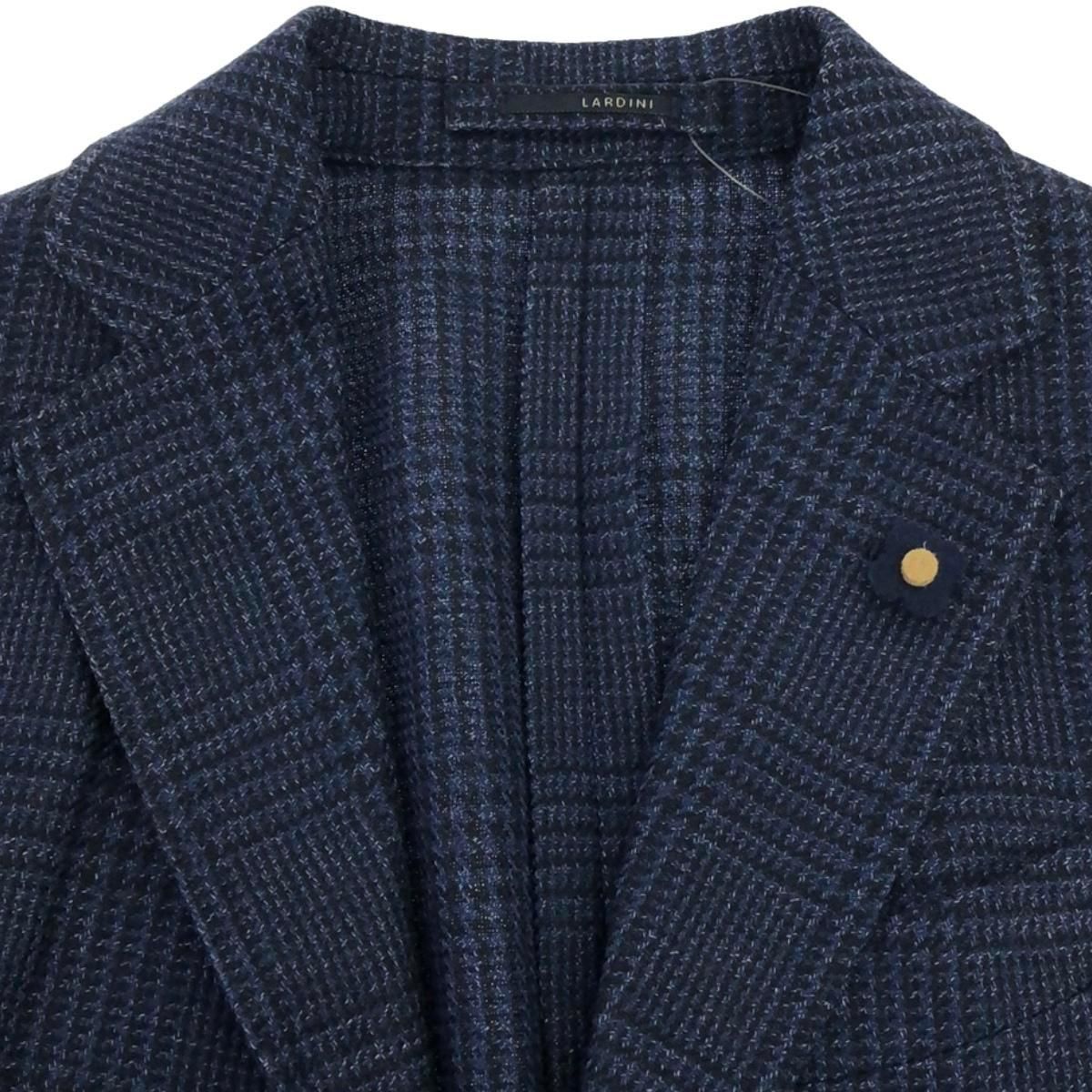 LARDINI ラルディーニ ウールリネン チェックテーラードジャケット 
