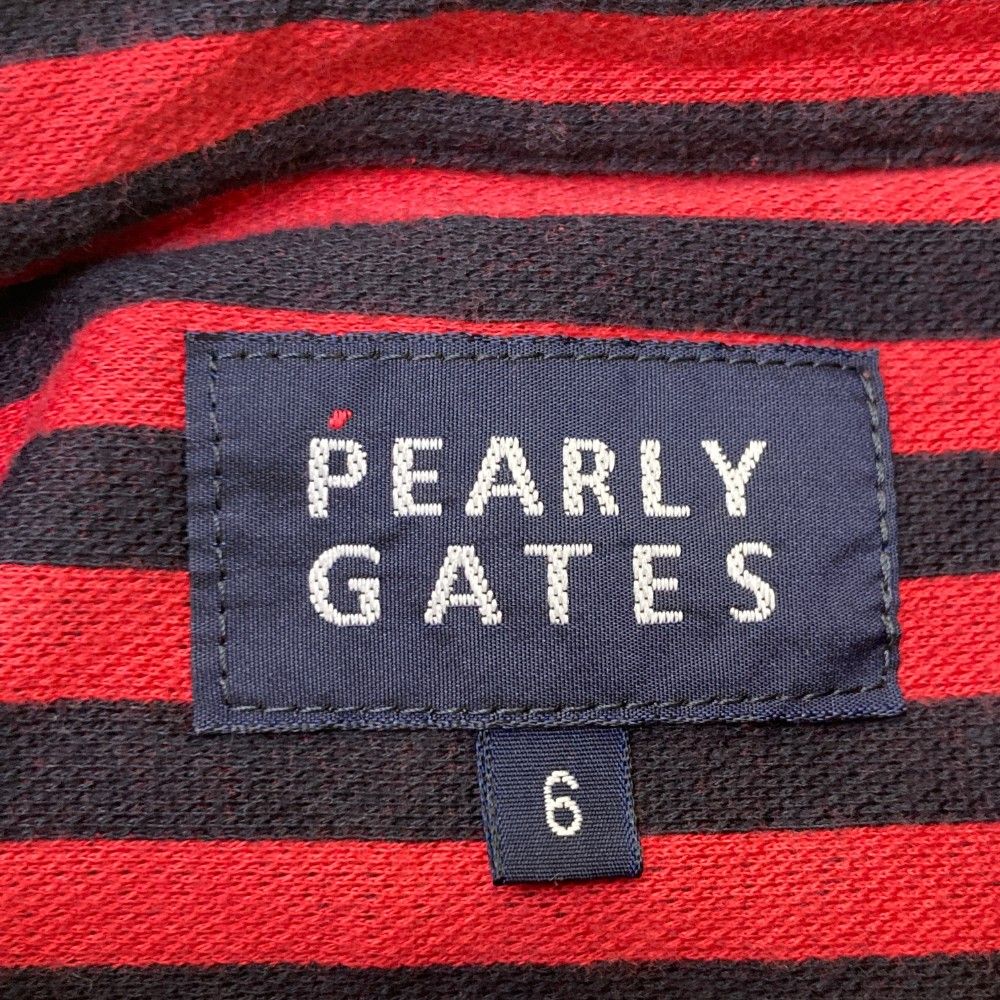 【パーリーゲイツ】美品 ワンピース シアサッカー メゾンロゴ レッド 0サイズ PEARLY GATES（パーリーゲイツ）の「千鳥サッカー UVポロ