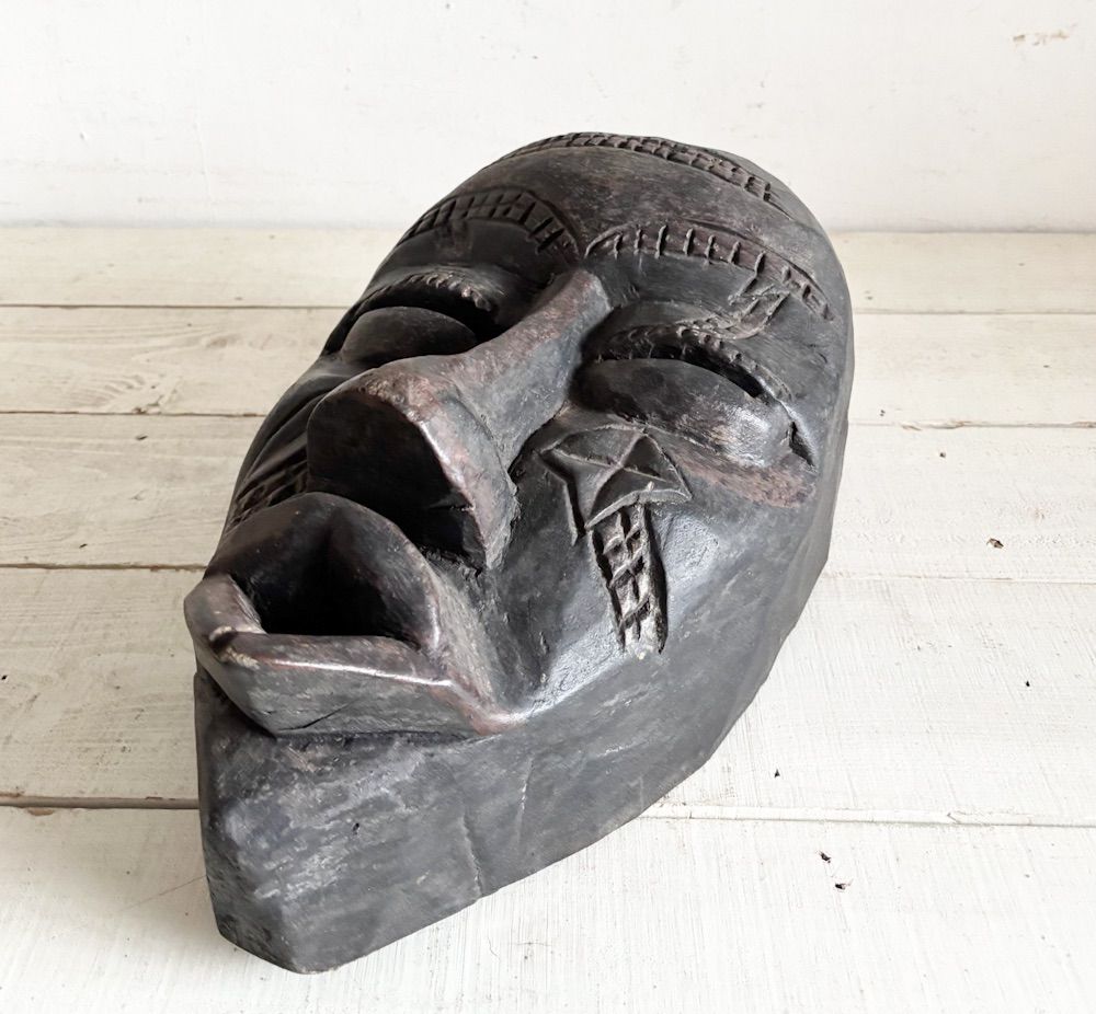 アフリカンマスク木製面 18|アトリエアパレルカフェインテリアショップコーディネート店舗什器室内装空間デザインプリミティヴアート古道具