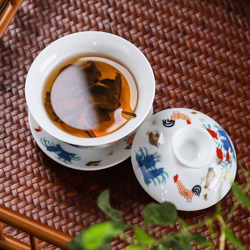 古早焼三才蓋茶碗手製柴焼カンフー茶器鉄釉薬茶碗 古早焼三才蓋