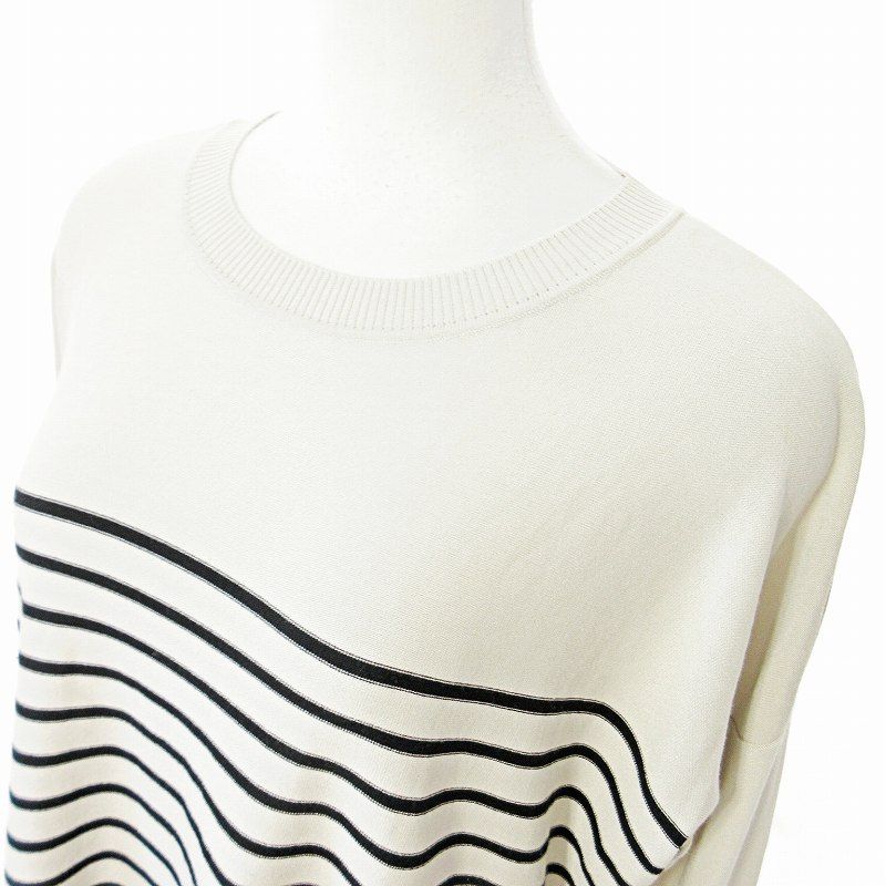 フォクシー FOXEY 美品 ボーダー ニット カットソー 長袖 42
