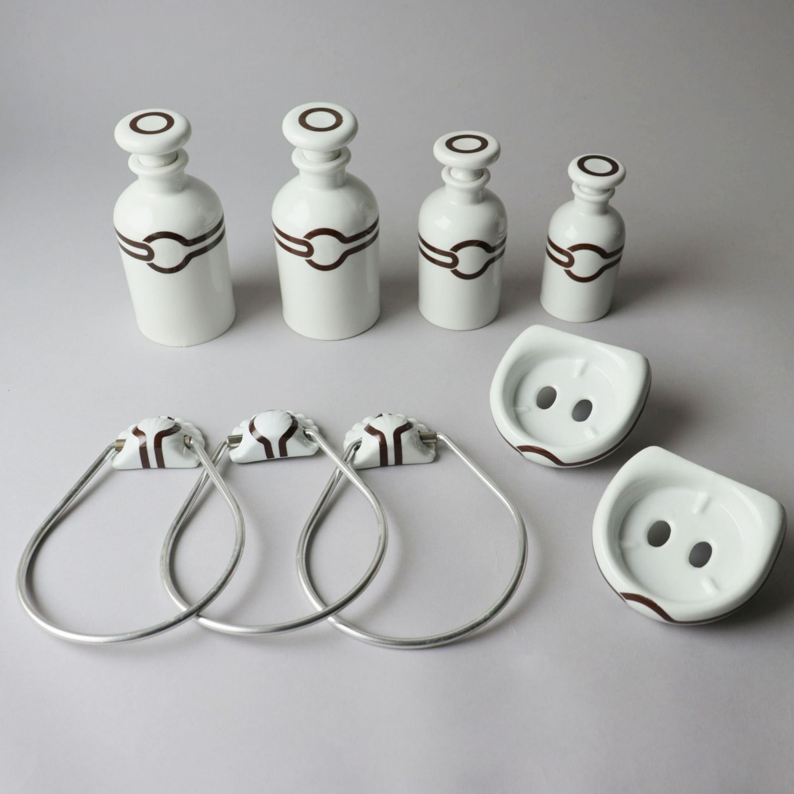PORCELAINE DE PARIS decor JUDOKA brun バスルームセット 稀少French