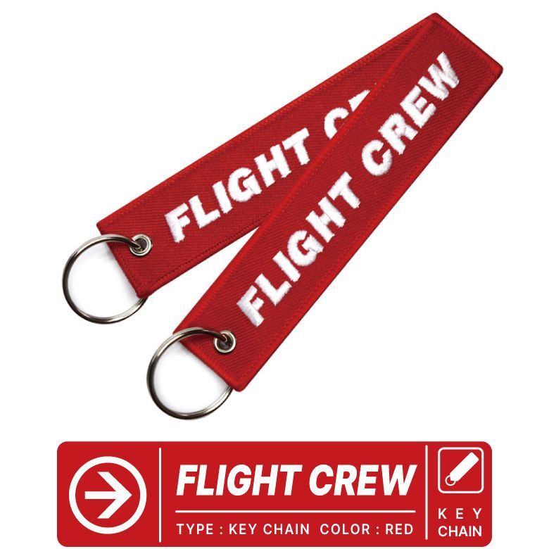 FLIGHT CREW フライトクルー タグ キーホルダー (1個) カラー レッド