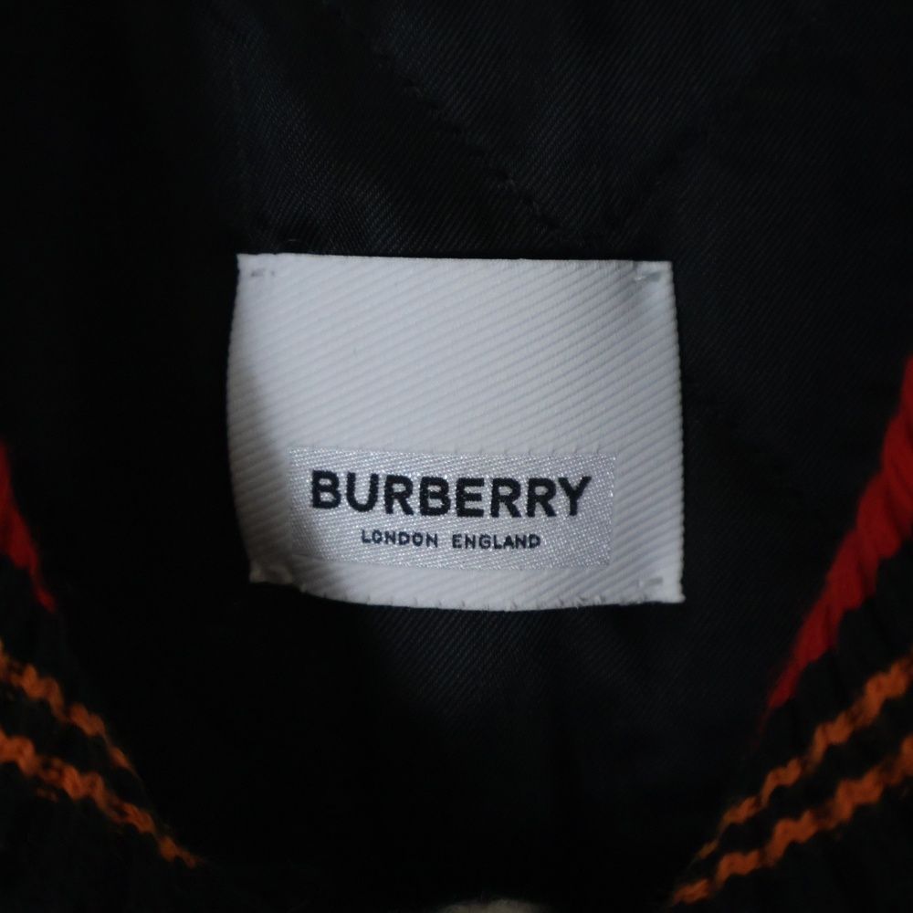 GM1348○バーバリー Burberrys*ウール アンゴラ 混紡*花柄*クルーネック ニット*セーター*サイズM*グレー系