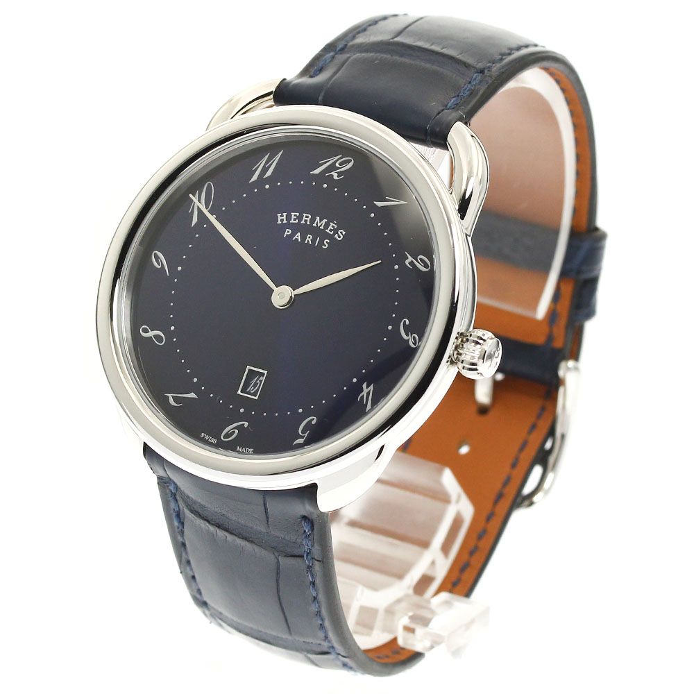 エルメス HERMES AR7Q.810 アルソーGM デイト クォーツ メンズ極美品箱