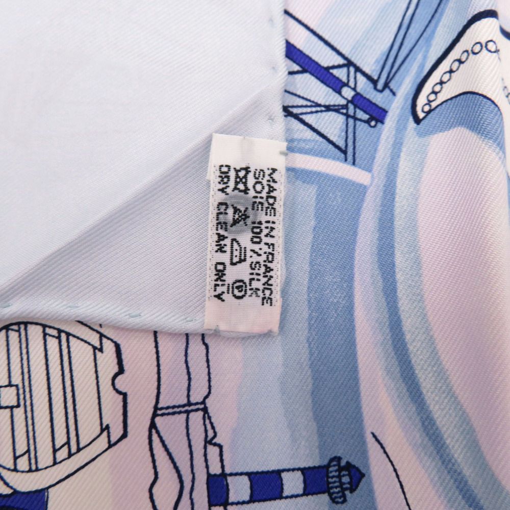 新品同様 エルメス カレ90 COMPAGNONS DE MER 海の仲間たち シルク